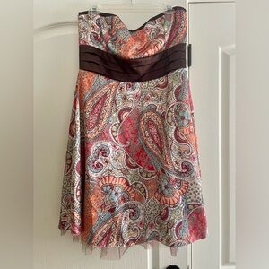 Studio Y Strapless Paisley Dress.  Size 13/14